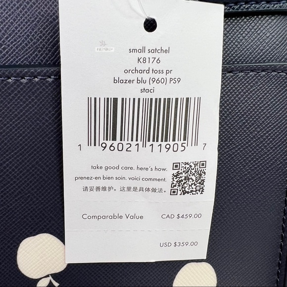 Kate Spade Staci Orchard Toss Apple Small Satchel Crossbody - Picture 10 of 11